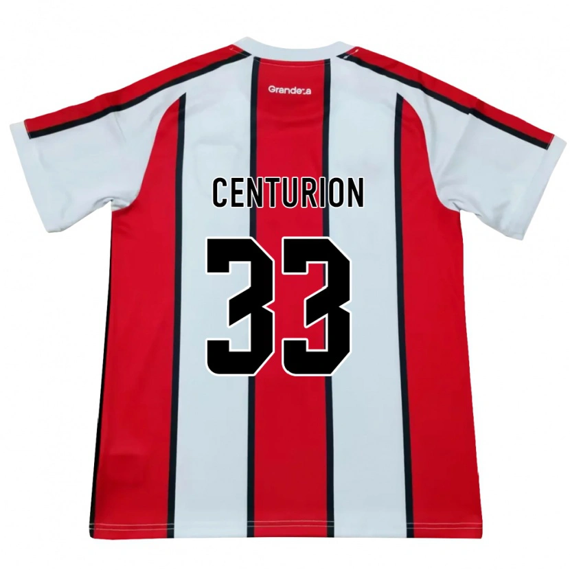 Danxen Homem Camisola Ezequiel Centurión #33 Branco Vermelho Preto Alternativa 2026/27 Camisa