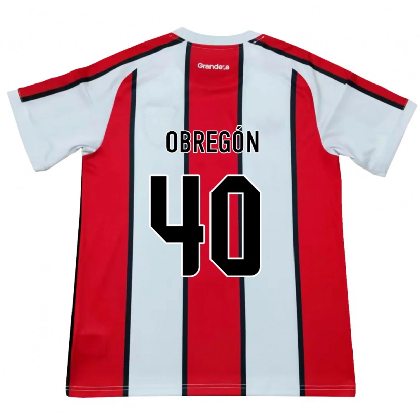 Danxen Homem Camisola Agustín Obregón #40 Branco Vermelho Preto Alternativa 2026/27 Camisa