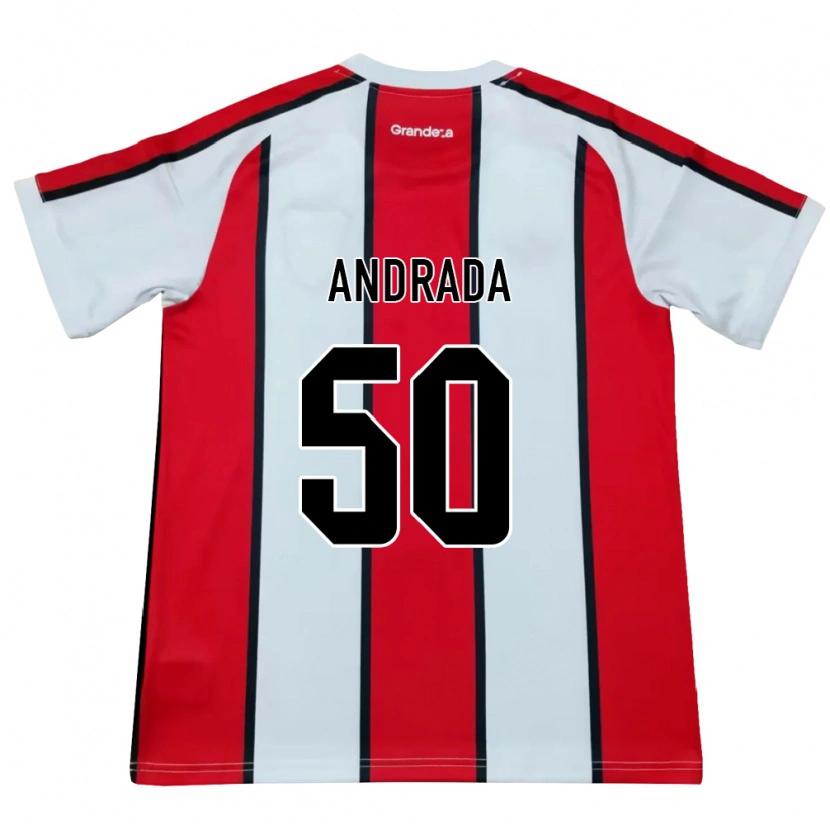 Danxen Homem Camisola Tobías Andrada #50 Branco Vermelho Preto Alternativa 2026/27 Camisa
