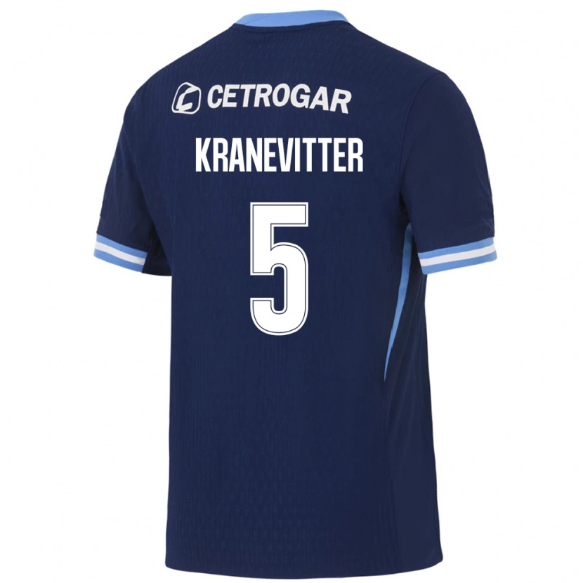 Danxen Homem Camisola Matías Kranevitter #5 Azul Real Azul Claro Branco Alternativa 2026/27 Camisa
