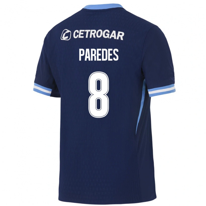 Danxen Homem Camisola Máximo Paredes #8 Azul Real Azul Claro Branco Alternativa 2026/27 Camisa