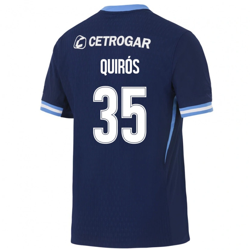 Danxen Homem Camisola Santiago Quirós #35 Azul Real Azul Claro Branco Alternativa 2026/27 Camisa