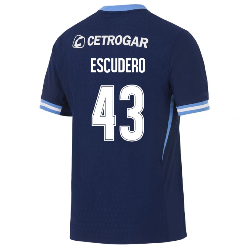 Danxen Homem Camisola Gonzalo Escudero #43 Azul Real Azul Claro Branco Alternativa 2026/27 Camisa