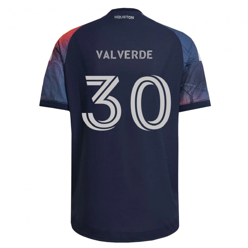 Danxen Homem Camisola Jefferson Valverde #30 Azul Profundo Branco Laranja Alternativa 2026/27 Camisa