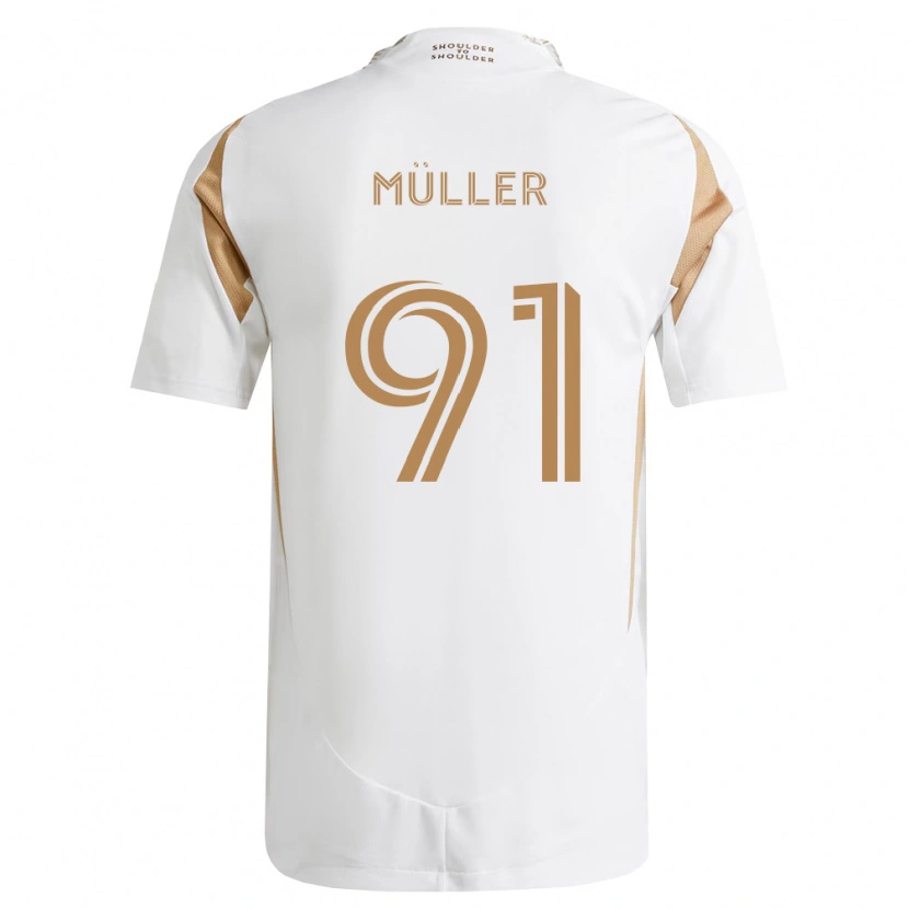 Danxen Homem Camisola Luis Müller #91 Branco Marrom Alternativa 2026/27 Camisa