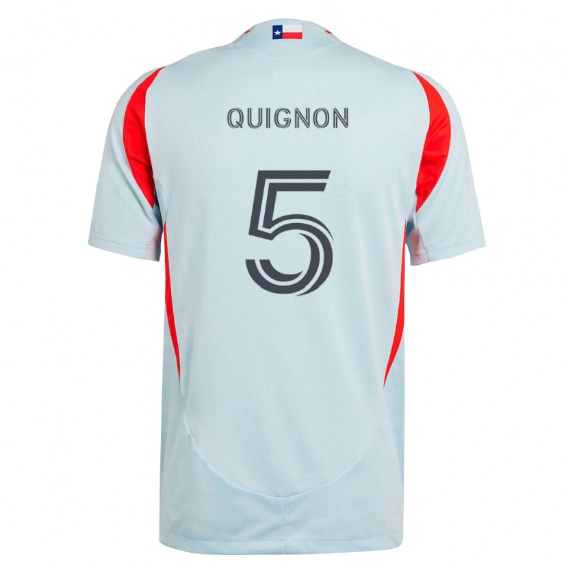 Danxen Homem Camisola Facundo Quignón #5 Cinza Escuro Branco Vermelho Alternativa 2026/27 Camisa