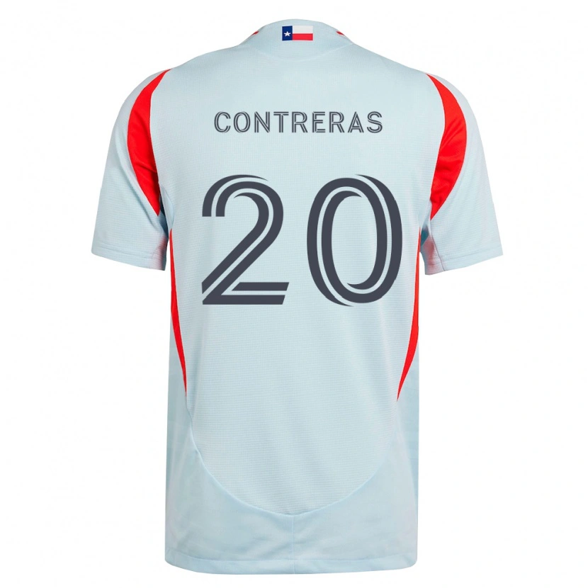 Danxen Homem Camisola Jaidyn Contreras #20 Cinza Escuro Branco Vermelho Alternativa 2026/27 Camisa