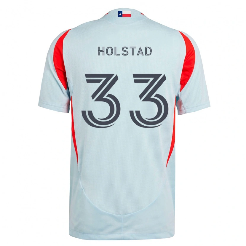 Danxen Homem Camisola Clay Holstad #33 Cinza Escuro Branco Vermelho Alternativa 2026/27 Camisa