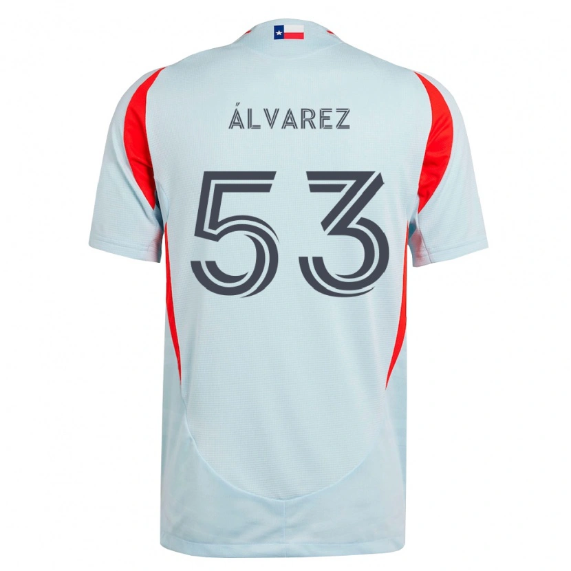 Danxen Homem Camisola Giomar Álvarez #53 Cinza Escuro Branco Vermelho Alternativa 2026/27 Camisa