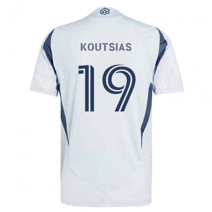 Danxen Homem Camisola Georgios Koutsias #19 Azul Branco Cinza Alternativa 2026/27 Camisa