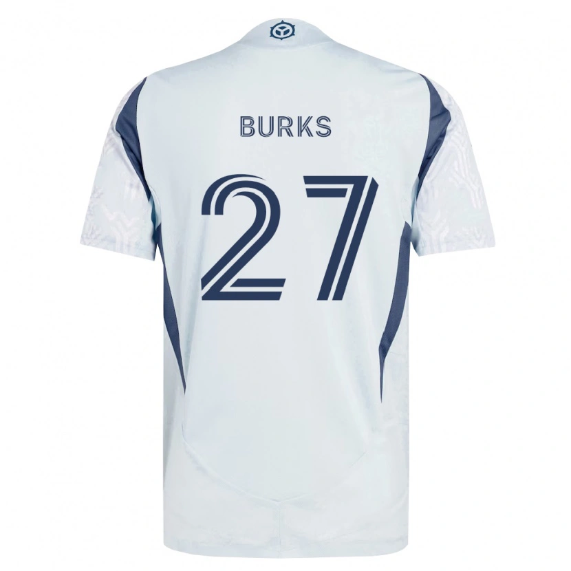 Danxen Homem Camisola Kendall Burks #27 Azul Branco Cinza Alternativa 2026/27 Camisa