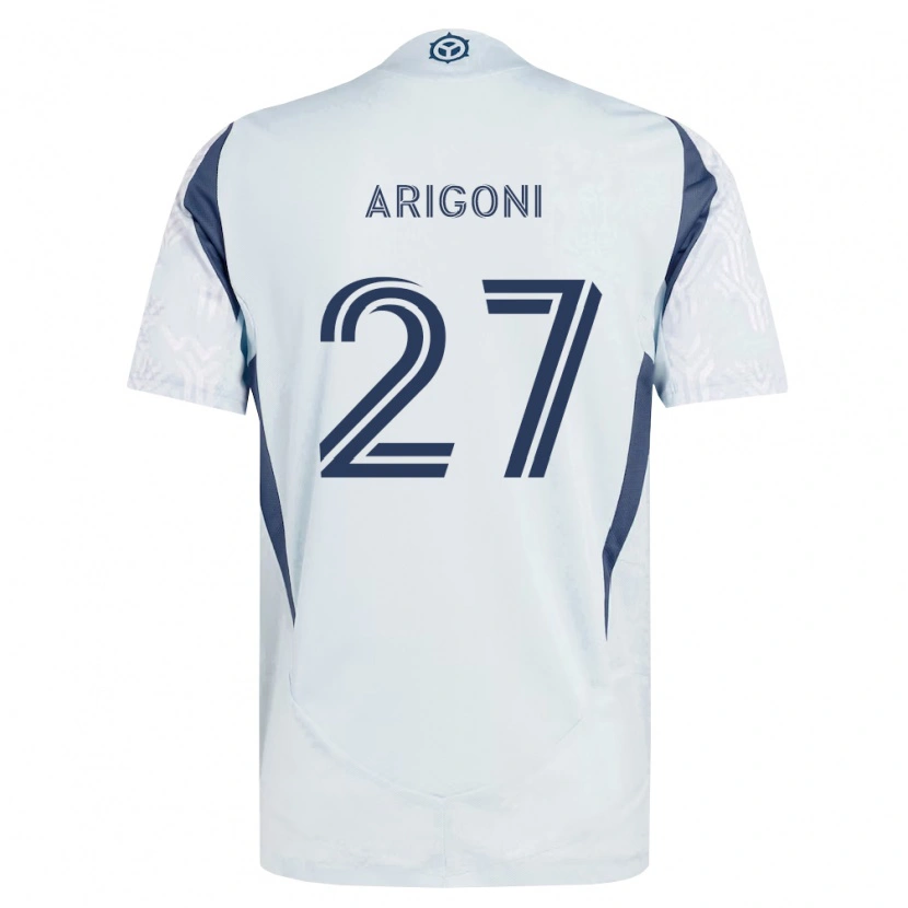 Danxen Homem Camisola Allan Arigoni #27 Azul Branco Cinza Alternativa 2026/27 Camisa