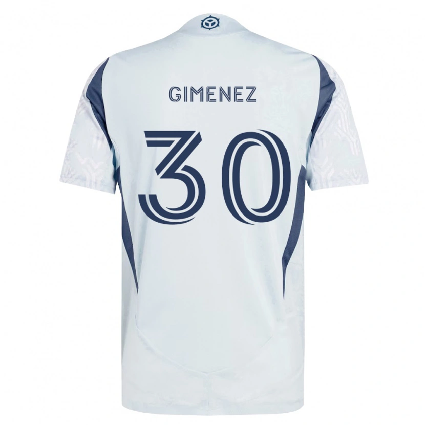 Danxen Homem Camisola Gastón Giménez #30 Azul Branco Cinza Alternativa 2026/27 Camisa
