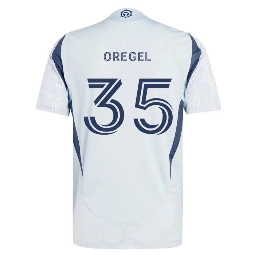 Danxen Homem Camisola Sergio Oregel #35 Azul Branco Cinza Alternativa 2026/27 Camisa