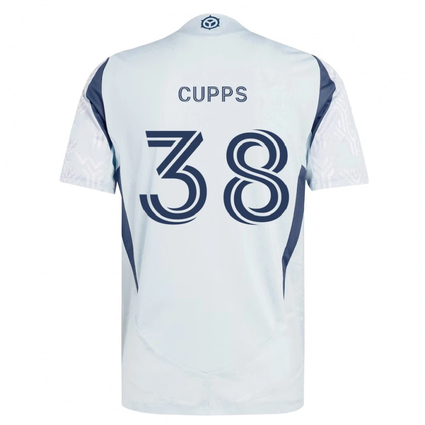 Danxen Homem Camisola Christopher Cupps #38 Azul Branco Cinza Alternativa 2026/27 Camisa
