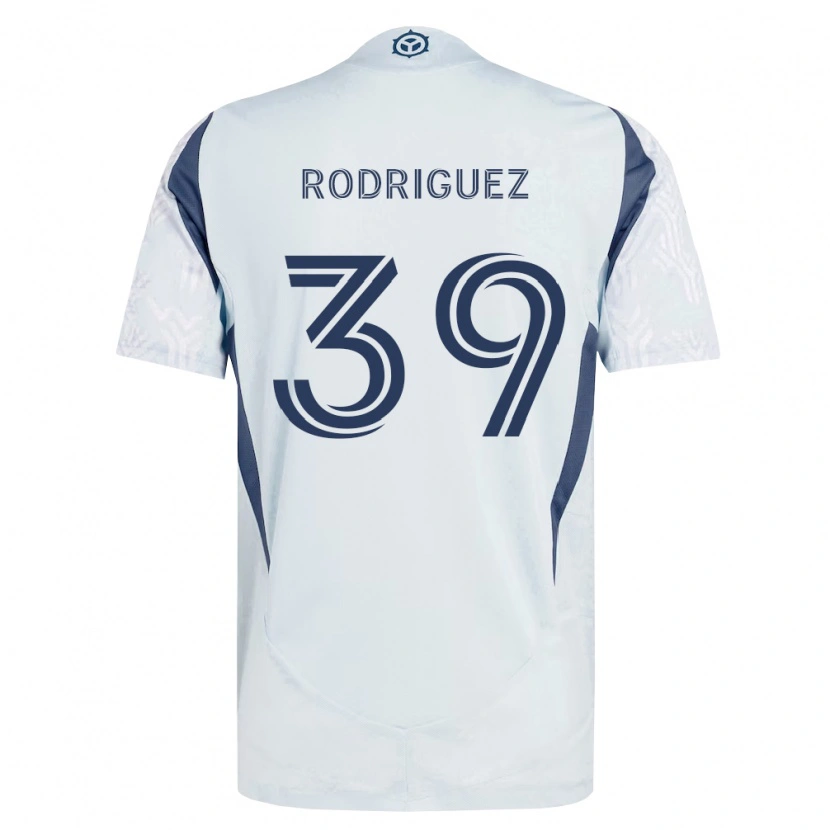 Danxen Homem Camisola Allan Rodriguez #39 Azul Branco Cinza Alternativa 2026/27 Camisa