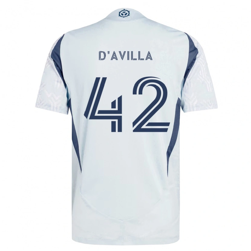 Danxen Homem Camisola Djé D'avilla #42 Azul Branco Cinza Alternativa 2026/27 Camisa
