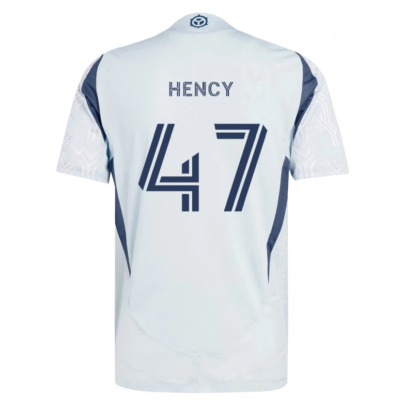 Danxen Homem Camisola Billy Hency #47 Azul Branco Cinza Alternativa 2026/27 Camisa