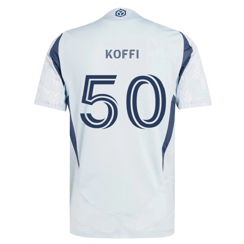Danxen Homem Camisola Christian Koffi #50 Azul Branco Cinza Alternativa 2026/27 Camisa