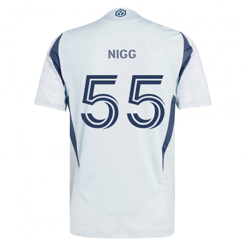 Danxen Homem Camisola Damian Nigg #55 Azul Branco Cinza Alternativa 2026/27 Camisa