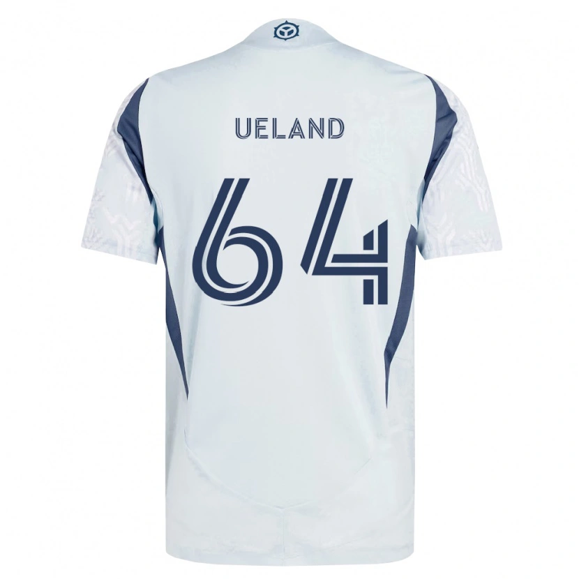 Danxen Homem Camisola Andreas Ueland #64 Azul Branco Cinza Alternativa 2026/27 Camisa