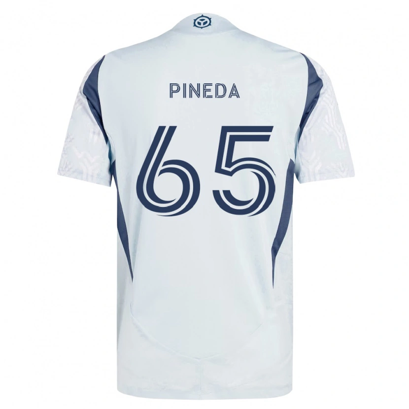 Danxen Homem Camisola Oscar Pineda #65 Azul Branco Cinza Alternativa 2026/27 Camisa