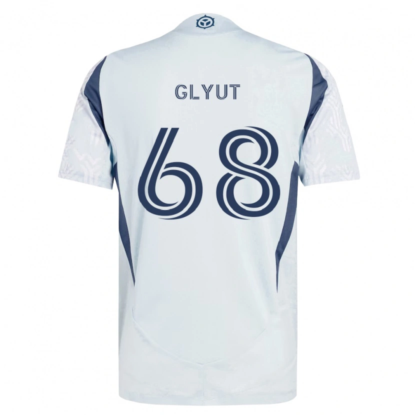 Danxen Homem Camisola Vitaliy Glyut #68 Azul Branco Cinza Alternativa 2026/27 Camisa