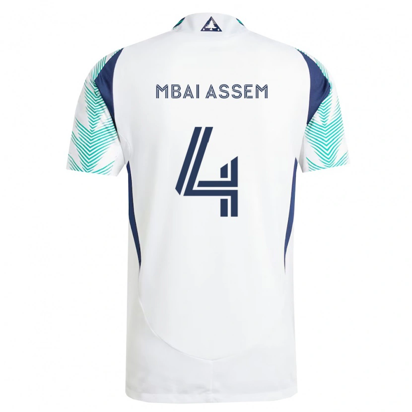 Danxen Homem Camisola Chris Mbaï-Assem #4 Branco Azul Marinho Verde Claro Alternativa 2026/27 Camisa