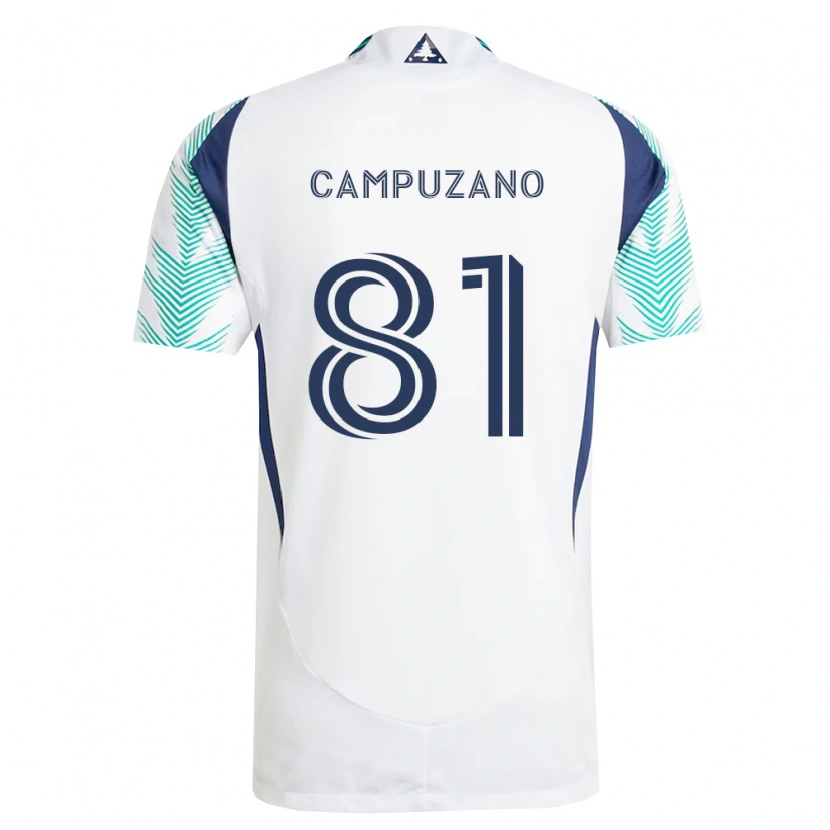 Danxen Homem Camisola Nico Campuzano #81 Branco Azul Marinho Verde Claro Alternativa 2026/27 Camisa