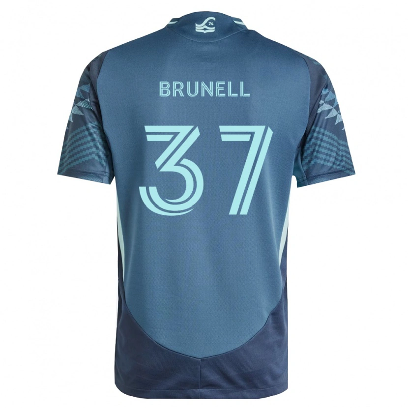 Danxen Homem Camisola Snyder Brunell #37 Azul Marinho Verde Alternativa 2026/27 Camisa