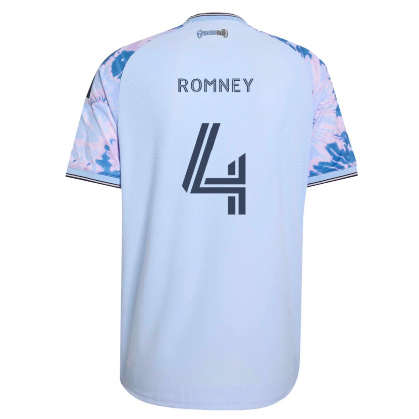 Danxen Homem Camisola Dave Romney #4 Azul Real Branco Preto Alternativa 2026/27 Camisa