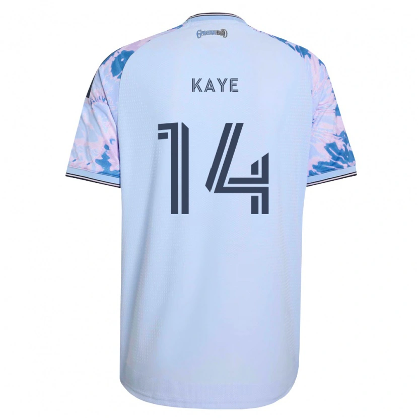 Danxen Homem Camisola Mark-Anthony Kaye #14 Azul Real Branco Preto Alternativa 2026/27 Camisa