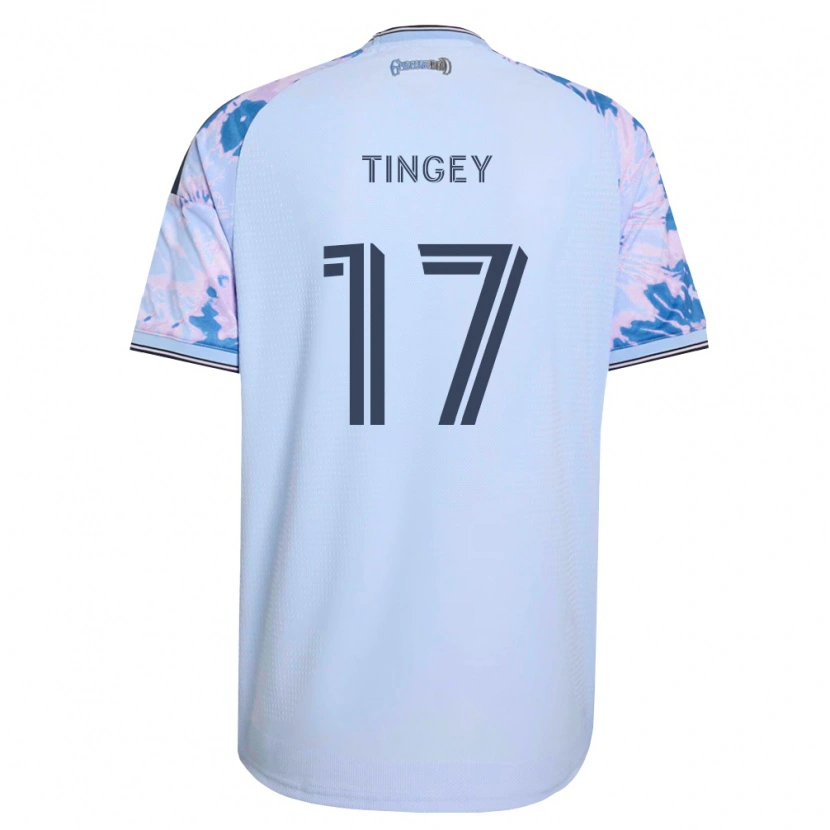 Danxen Homem Camisola Keegan Tingey #17 Azul Real Branco Preto Alternativa 2026/27 Camisa