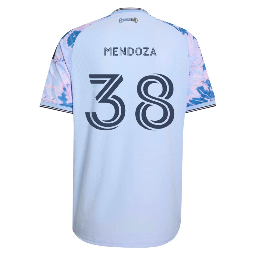 Danxen Homem Camisola Edwyn Mendoza #38 Azul Real Branco Preto Alternativa 2026/27 Camisa