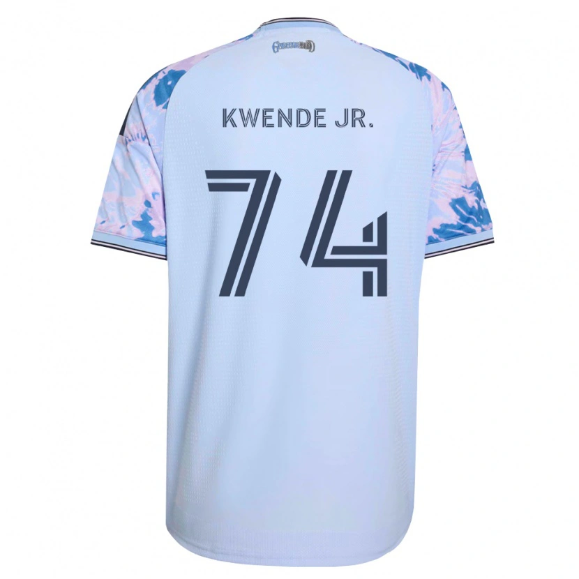 Danxen Homem Camisola Martin Kwende Jr. #74 Azul Real Branco Preto Alternativa 2026/27 Camisa