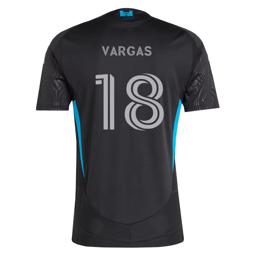 Danxen Homem Camisola Kerwin Vargas #18 Preto Branco Azul Celeste Alternativa 2026/27 Camisa