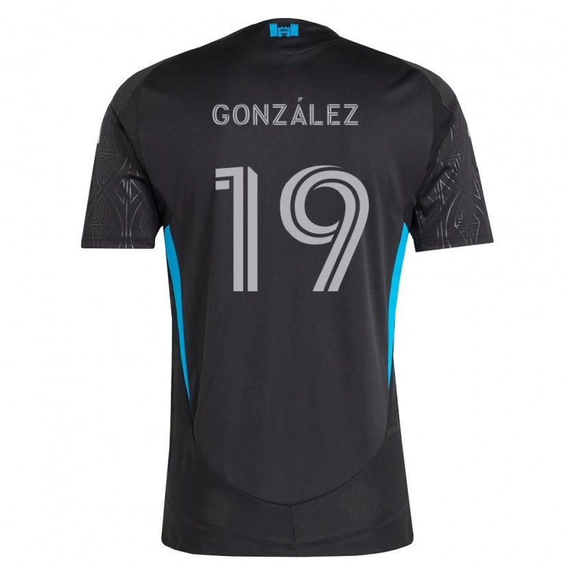 Danxen Homem Camisola Daniel González #19 Preto Branco Azul Celeste Alternativa 2026/27 Camisa
