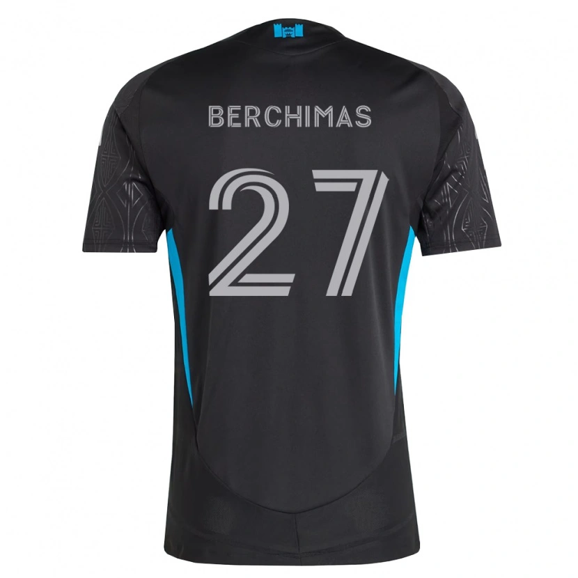 Danxen Homem Camisola Nimfasha Berchimas #27 Preto Branco Azul Celeste Alternativa 2026/27 Camisa