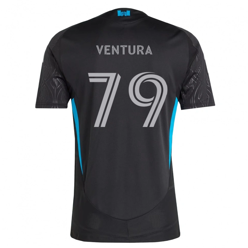 Danxen Homem Camisola Sebastian Ventura #79 Preto Branco Azul Celeste Alternativa 2026/27 Camisa