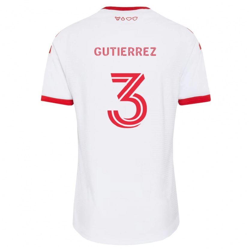 Danxen Homem Camisola Cristián Gutiérrez #3 Branco Vermelho Preto Alternativa 2026/27 Camisa