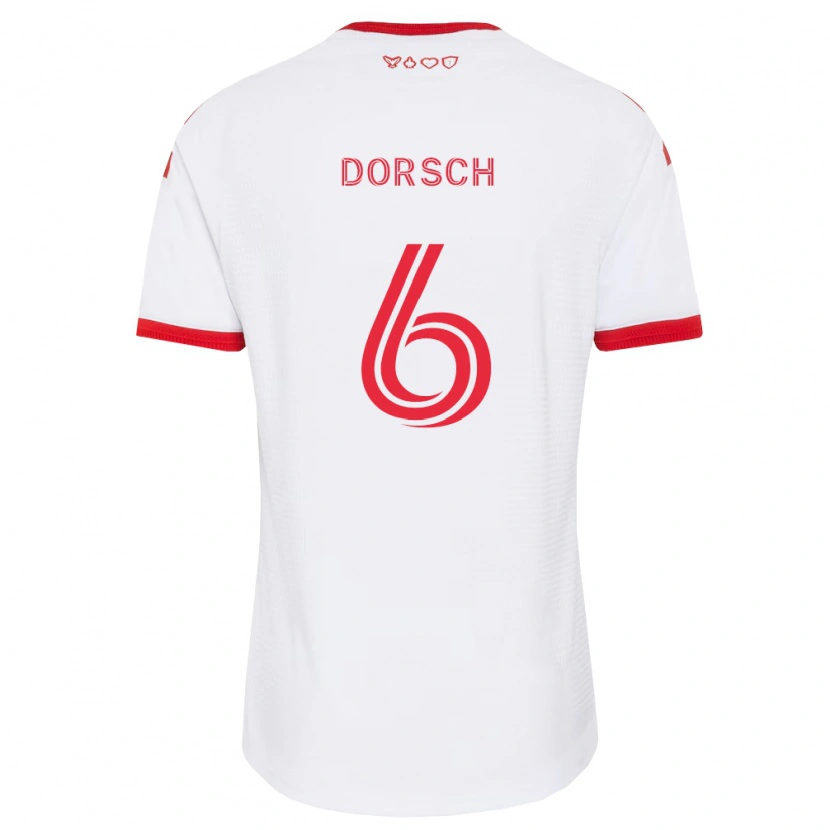 Danxen Homem Camisola Niklas Dorsch #6 Branco Vermelho Preto Alternativa 2026/27 Camisa