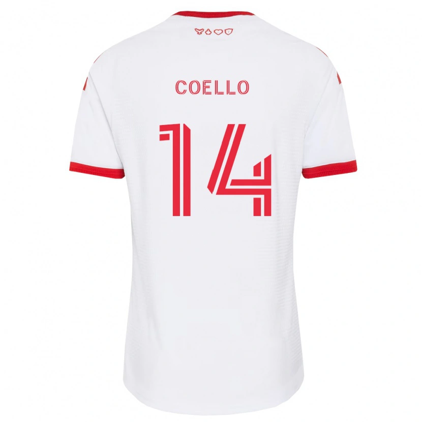 Danxen Homem Camisola Alonso Coello #14 Branco Vermelho Preto Alternativa 2026/27 Camisa