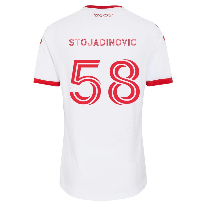 Danxen Homem Camisola Marko Stojadinovic #58 Branco Vermelho Preto Alternativa 2026/27 Camisa