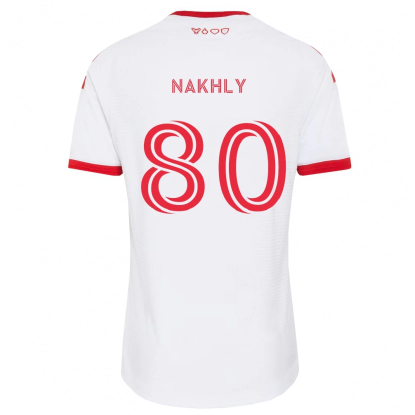 Danxen Homem Camisola Zakaria Nakhly #80 Branco Vermelho Preto Alternativa 2026/27 Camisa