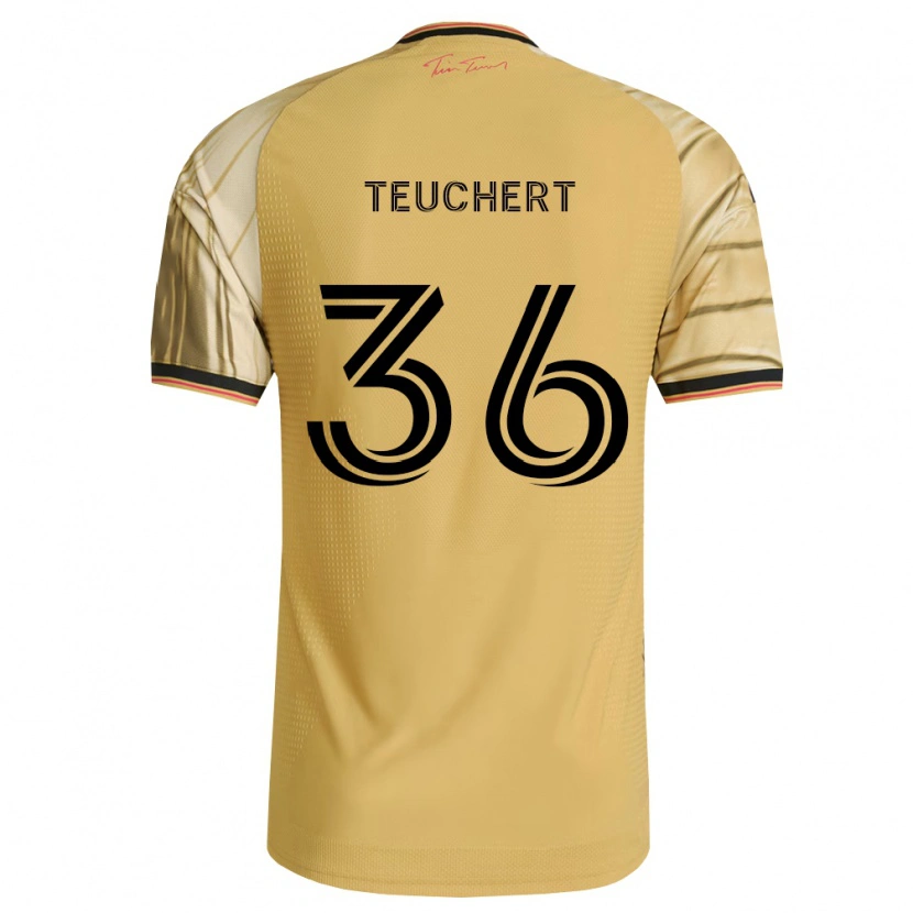 Danxen Homem Camisola Cedric Teuchert #36 Marrom Amarelo Preto Alternativa 2026/27 Camisa