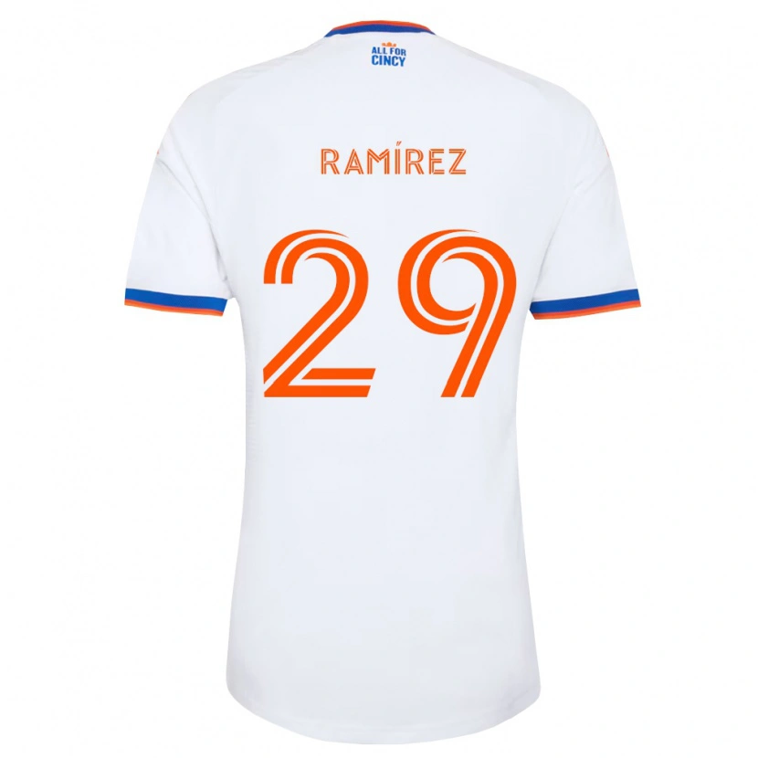 Danxen Homem Camisola Bryan Ramírez #29 Branco Azul Marinho Laranja Alternativa 2026/27 Camisa