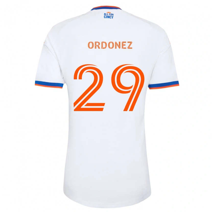 Danxen Homem Camisola Arquímides Ordóñez #29 Branco Azul Marinho Laranja Alternativa 2026/27 Camisa