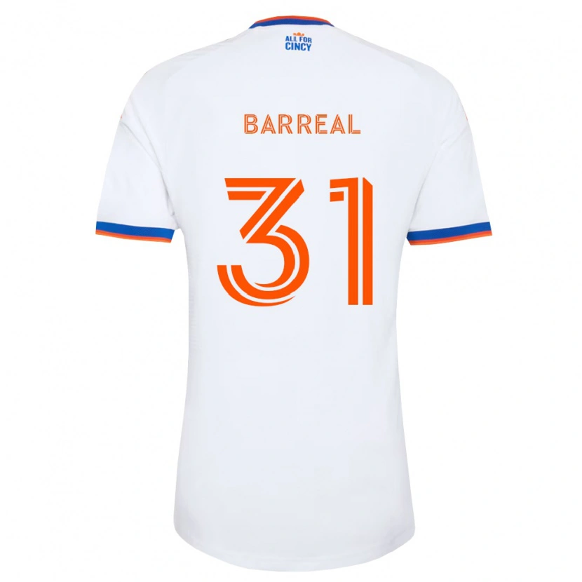 Danxen Homem Camisola Álvaro Barreal #31 Branco Azul Marinho Laranja Alternativa 2026/27 Camisa