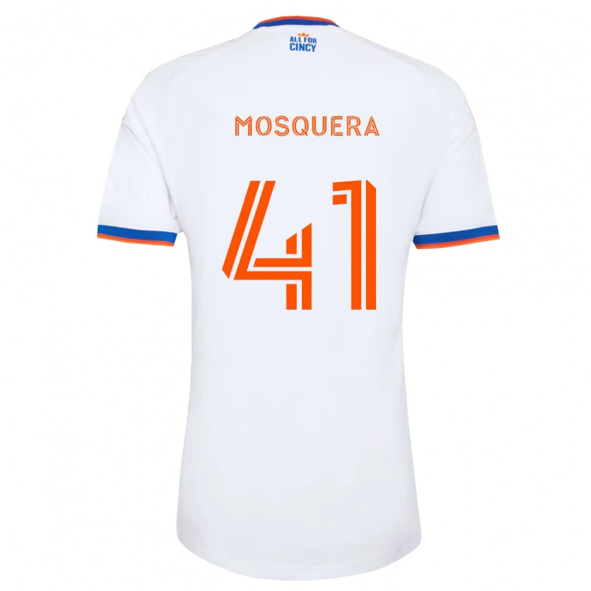 Danxen Homem Camisola Deiver Mosquera #41 Branco Azul Marinho Laranja Alternativa 2026/27 Camisa