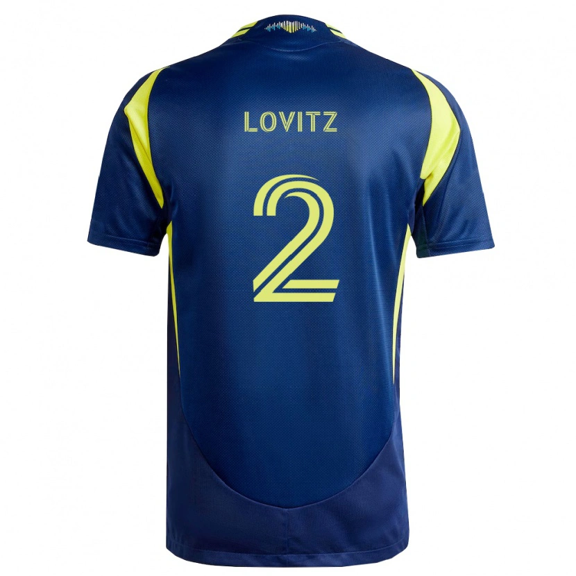 Danxen Homem Camisola Daniel Lovitz #2 Amarelo Azul Marinho Alternativa 2026/27 Camisa